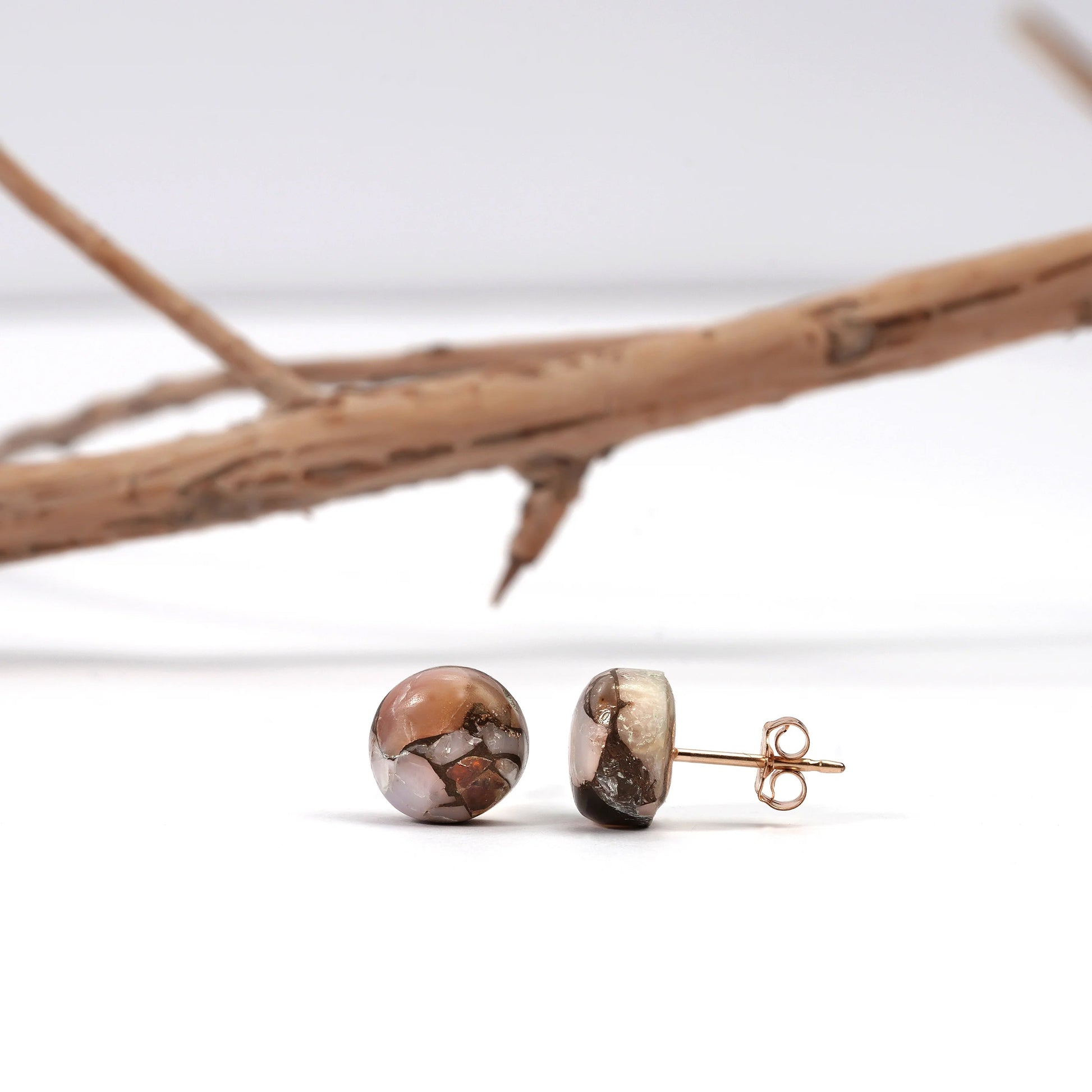 Opalescent Rose Studs XKRAFTS