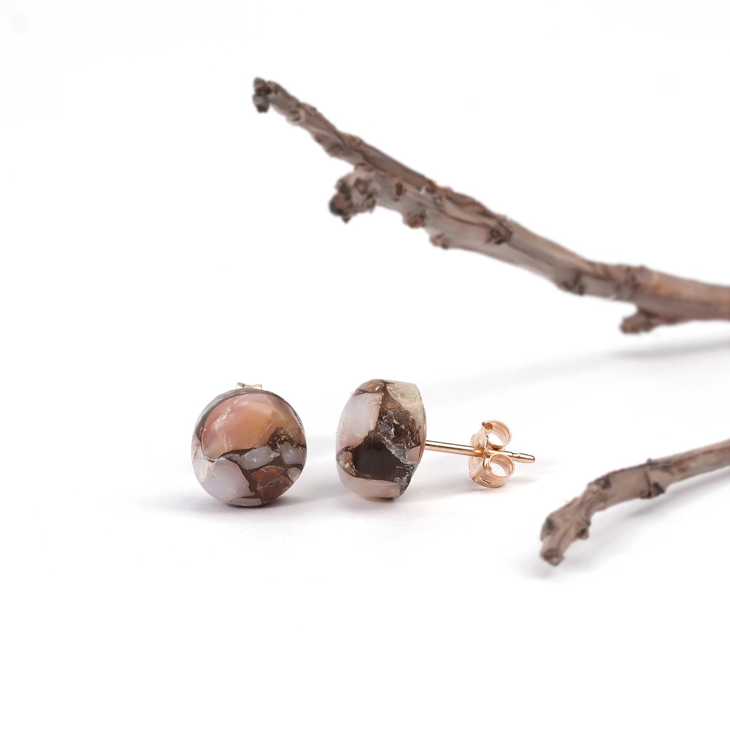 Opalescent Rose Studs XKRAFTS